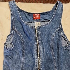 SQZ SQUEEZE JEANWEAR Denim Sleeveless Zip-Up Dress.  U.S. SIZE MEDIUM.